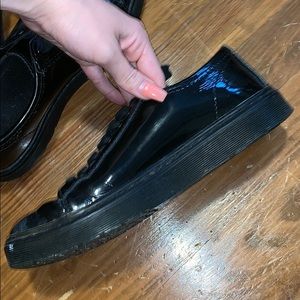 dr martens lyric spin lace shoe patent